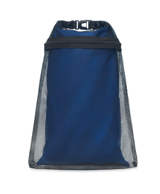 Waterproof 210 RPET bag inside a zippered RPET mesh bag