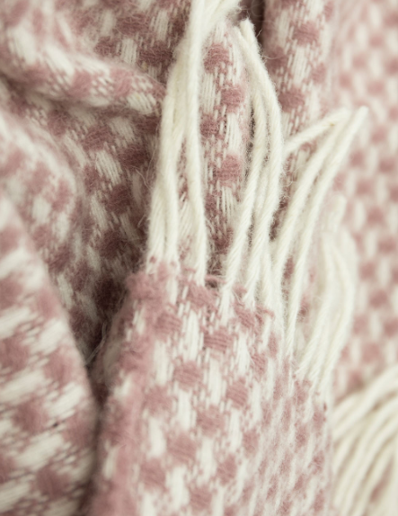 100%  New Zealand virgin sheep wool blanket- dark pink