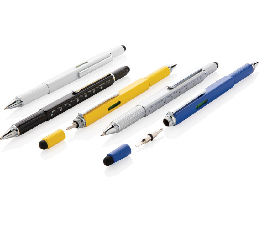 5-in-1 aluminium toolpen in a gift box