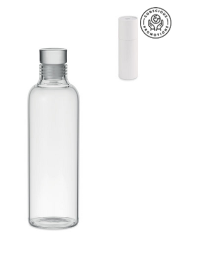 Borosilikāta stikla pudele ar Jūsu logo, dāvanu kastītē, 500 ml