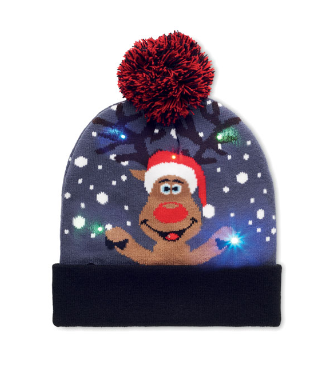 Christmas knitted beanie with 6 LED light