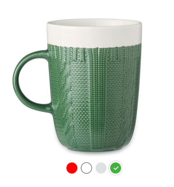 Knitted look ceramic mug, 310 ml