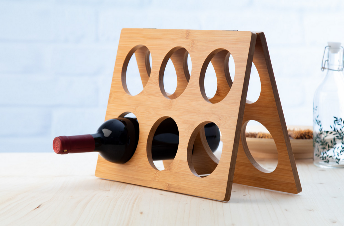 Albarino bamboo wine rack  with logo