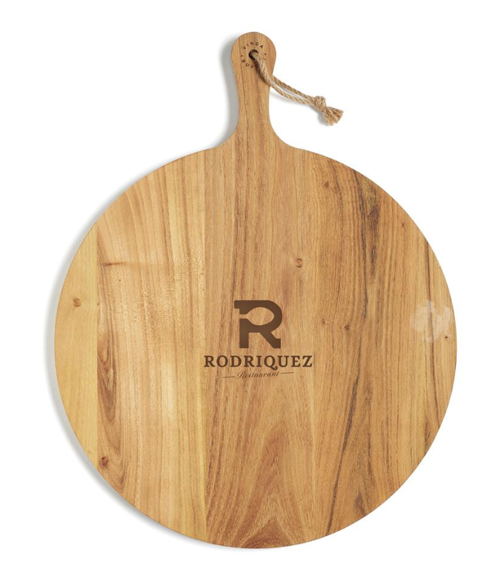 Round cutting board with your logo, in a gift box