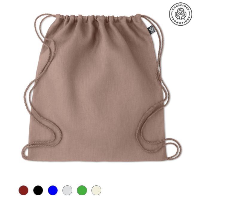 Drawstring bag made from 100% hemp fabric "NAIME BAG" with logo