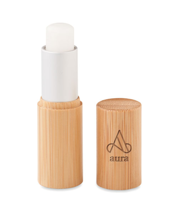 Natural lip balm in bamboo case with your  logo