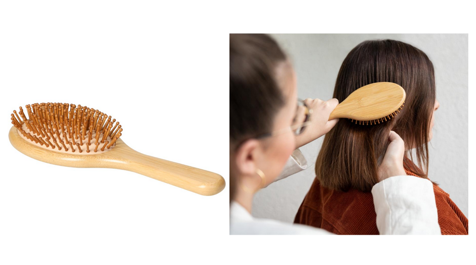 Bamboo hairbrush with your logo