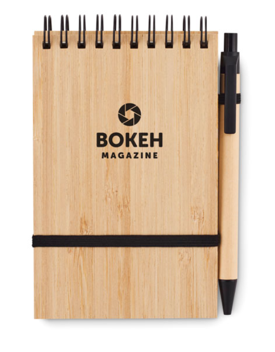 A6 bamboo cover notepad with your logo