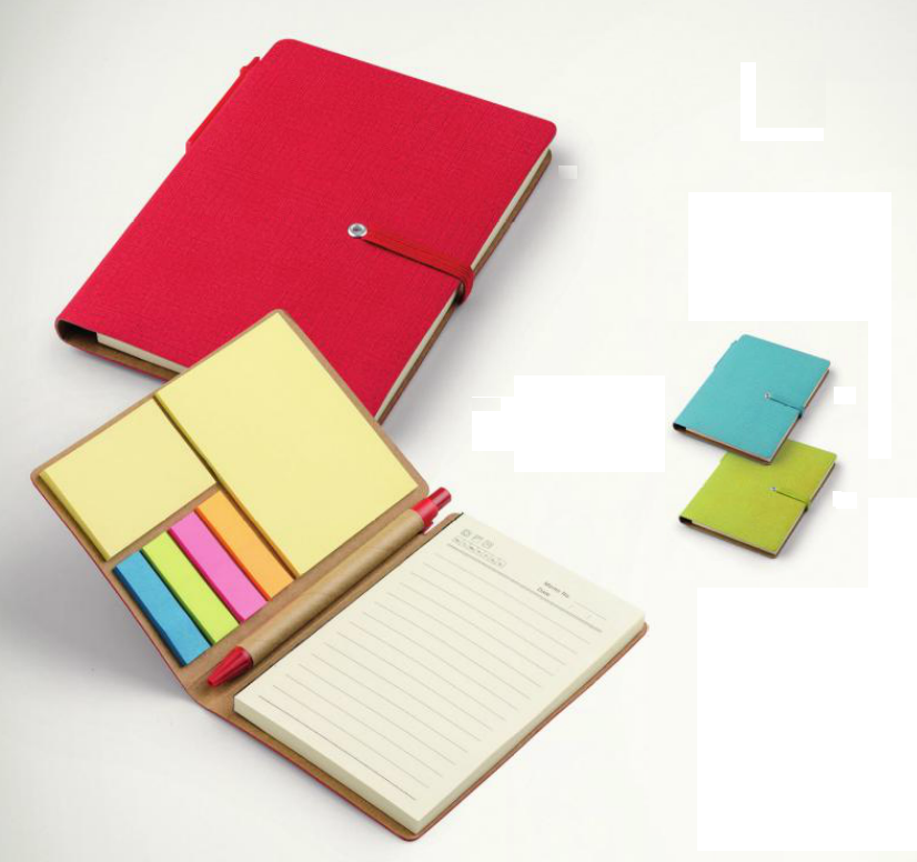 Notebook closed with a rubber band