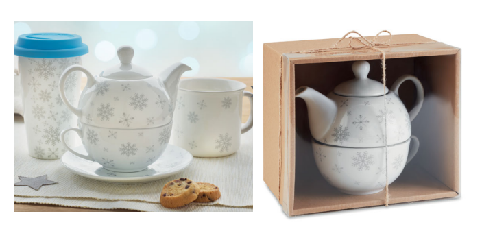 Tea set "Snowflakes" 2 in1 presented in a gift box
