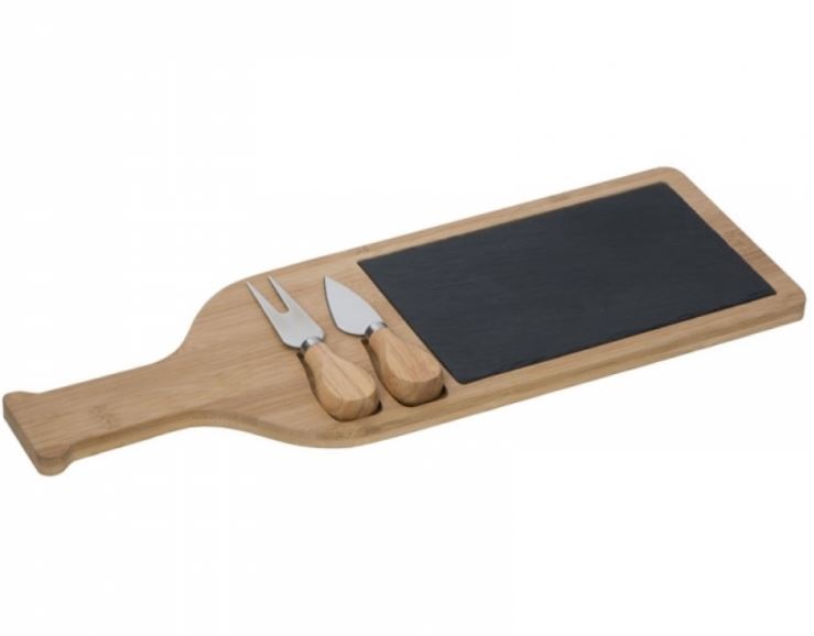 CHEESE CHOPPING BOARD WITH SLATE PLATE 
