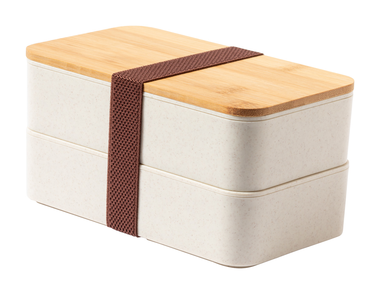 Divvdaļīga pusdienu kastīte "BAWAR" ar  bambusa vāku un logo