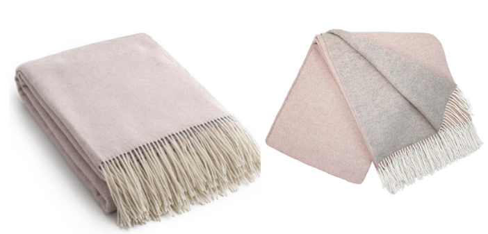 Reversible blanket wool cashmere-soft pink