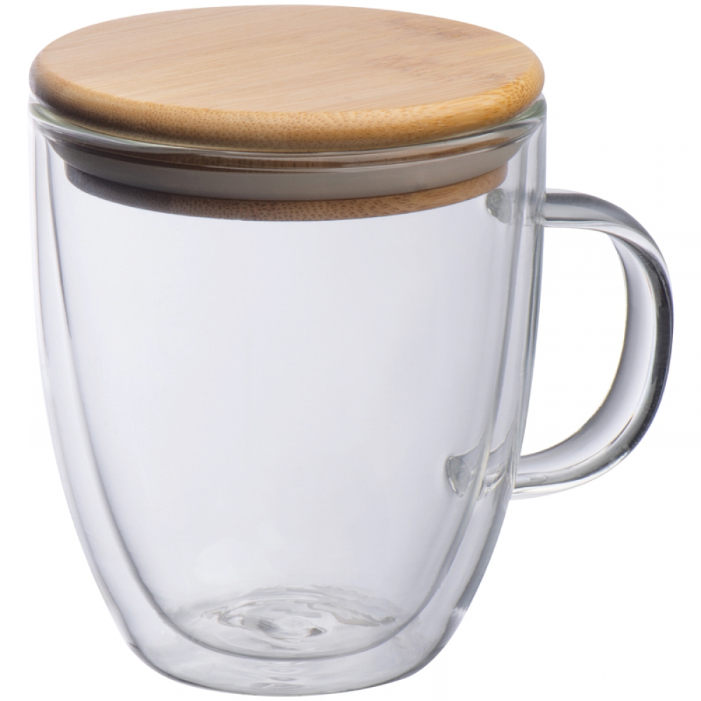 Double-walled glass with handle