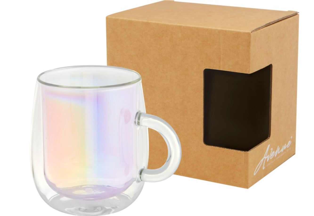 Double-walled glass mug "Multi- Colour" 330 ml