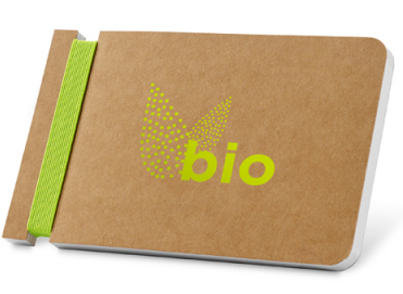 Cardboard notepad with 60 recycled plain sheets