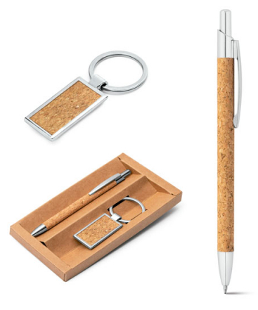 Ballpoint and keyring set.