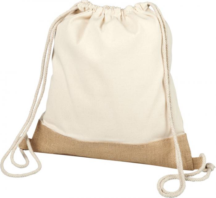  Delhi- cotton jute drawstring backpack with logo