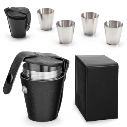 Set of 4 cups 25 ml, with logo