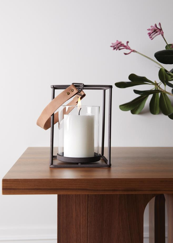 Lantern in an industrial-inspired design 