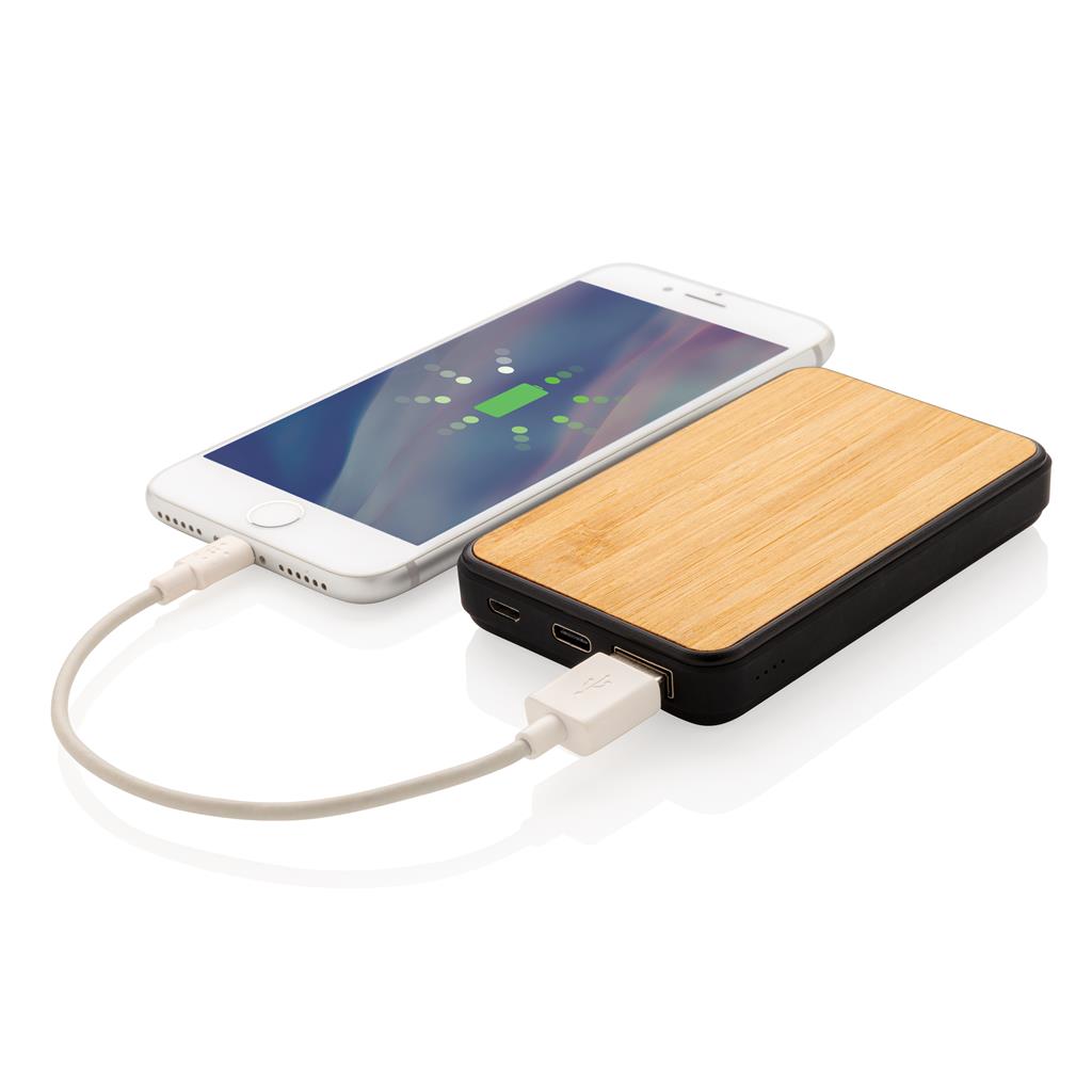 Bamboo Fashion Pocket Powerbank with logo