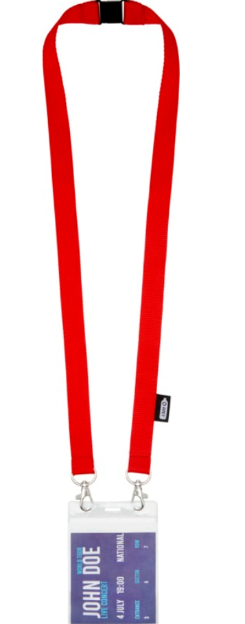 Adam recycled PET lanyard with two hooks