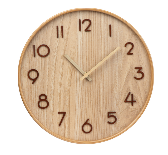 Classic wood clock with engraving
