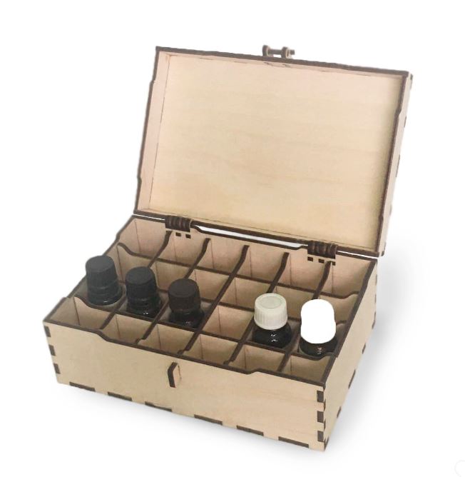 Wooden box for essential oils