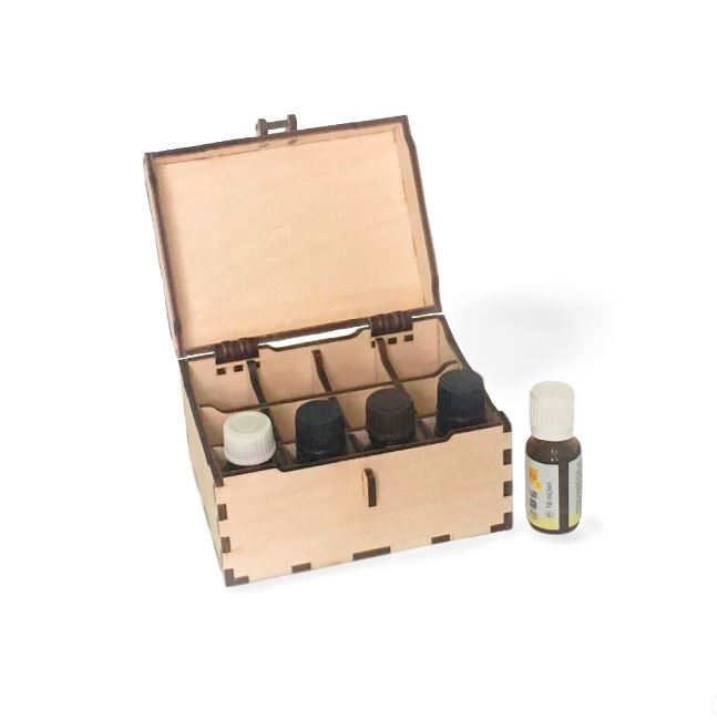 Wooden box for essential oils