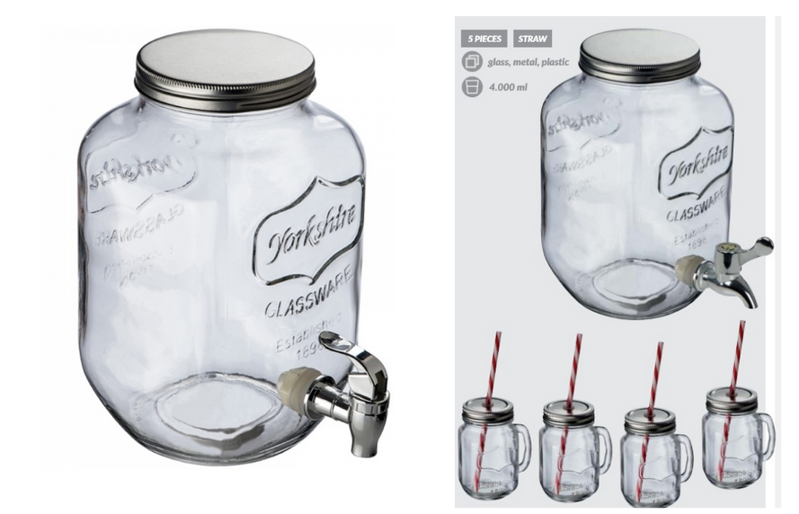 Set of 4000 ml barrel + 4 glasses 450 ml