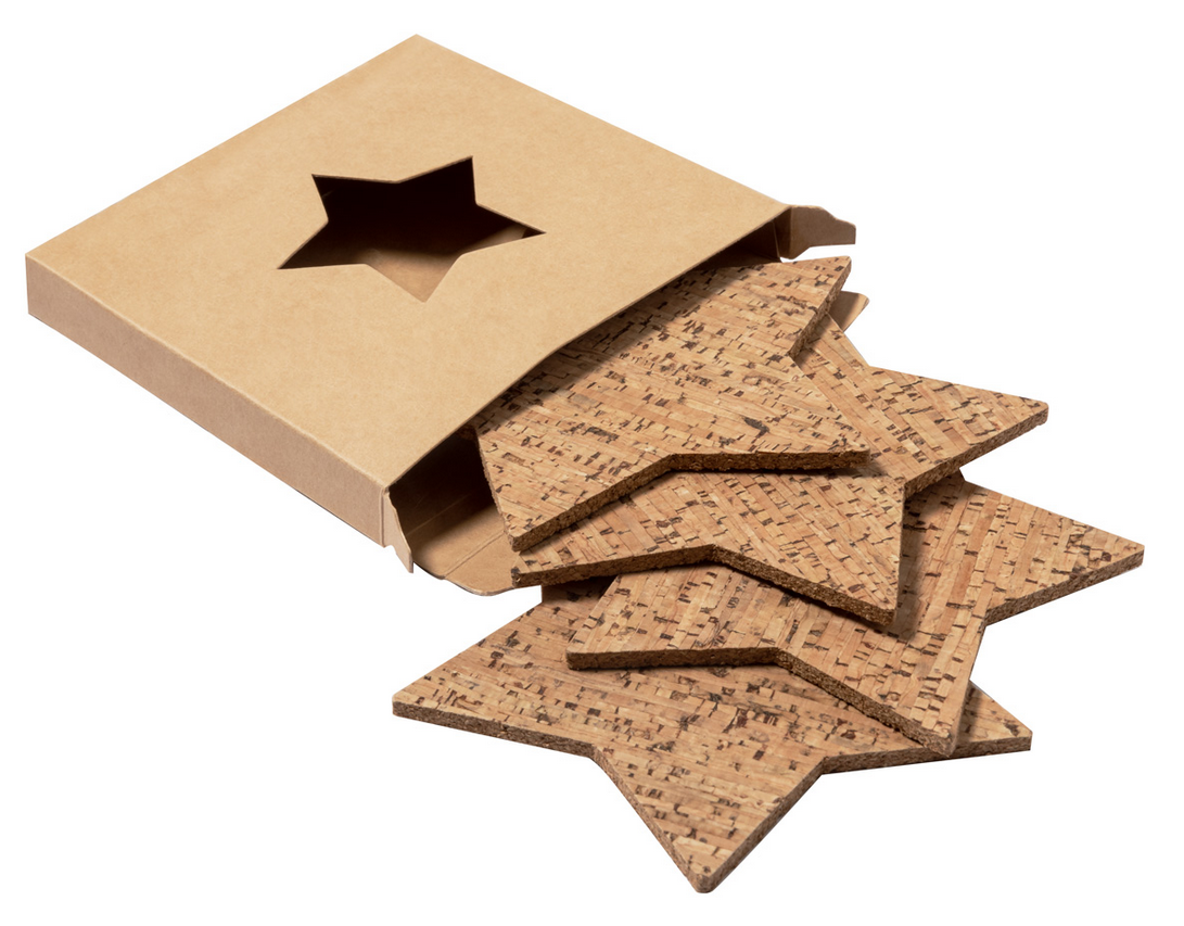 Christmas coaster set "STAR" with logo