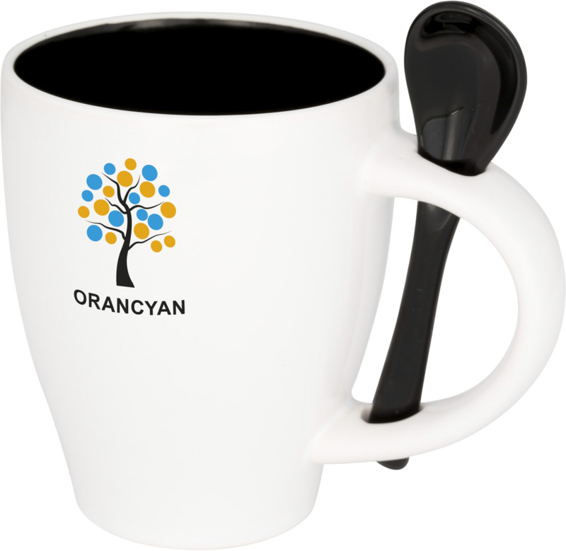 Nadu 250 ml ceramic mug with spoon