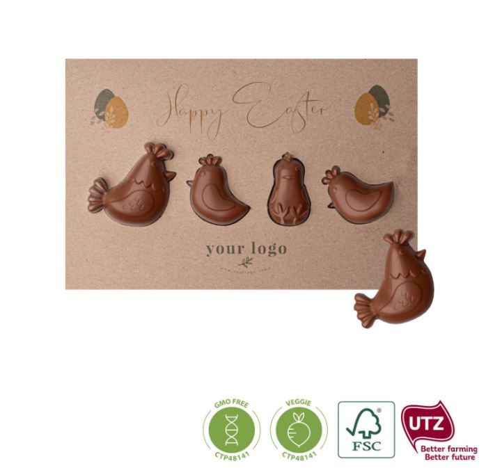 Easter greeting card "Chicken" with logo