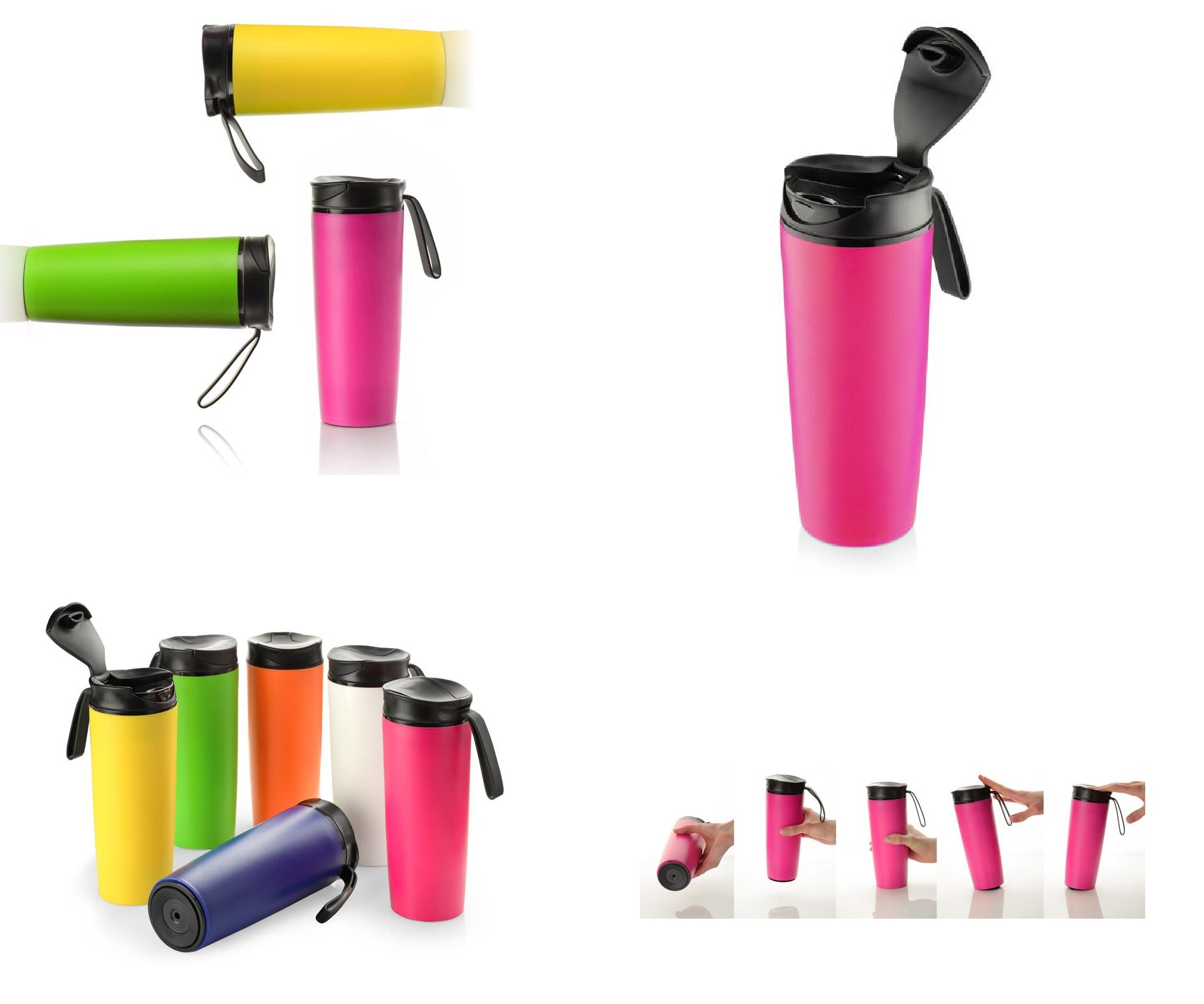 Colored thermo mugs "Colorissimo" with logo