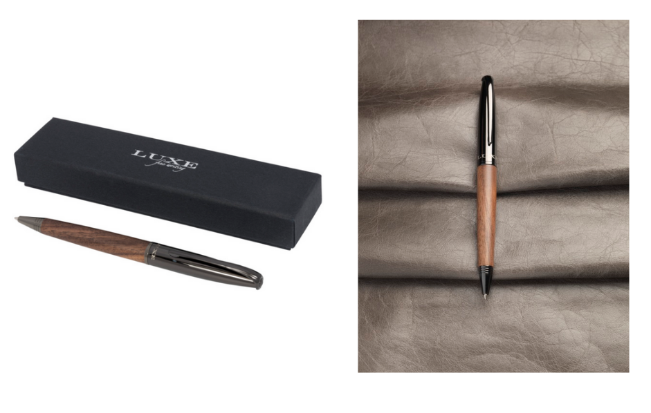 Luxe koka dizaina pildspalva,dāvanu kastītē ar Jūsu logo gravējumu