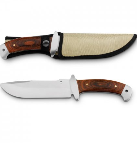 Knife in stainless steel and wood plus your logo