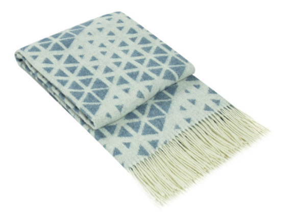 Merino Folk blue wool blanket