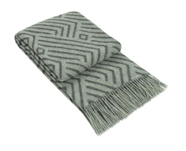Merino wool blanket- Gray with pattern