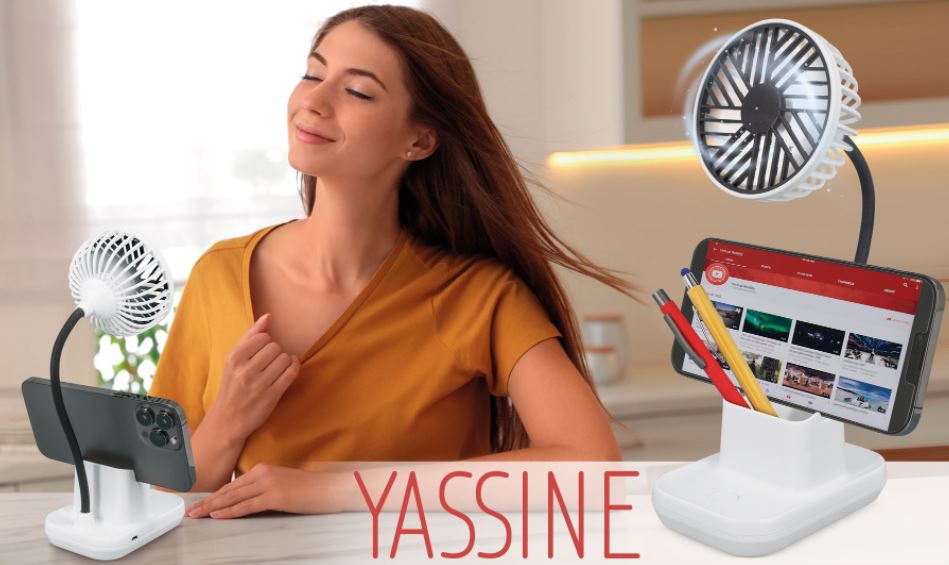 Multifunctional table fan "Yassine" with logo