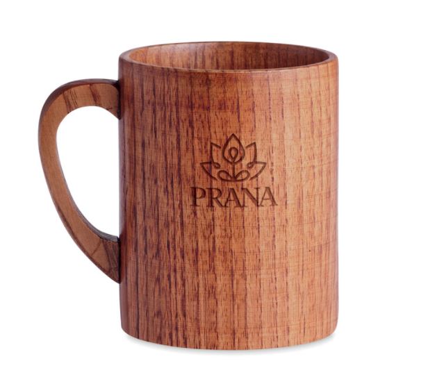 Full oak wooden mug 280 ml, with logo
