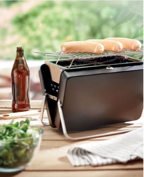 "BBQ TO GO" stainless steel portable suitcase with logo