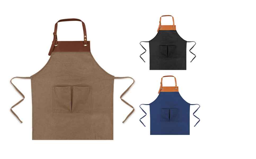 BBQ aprons with ECO leather details and your logo