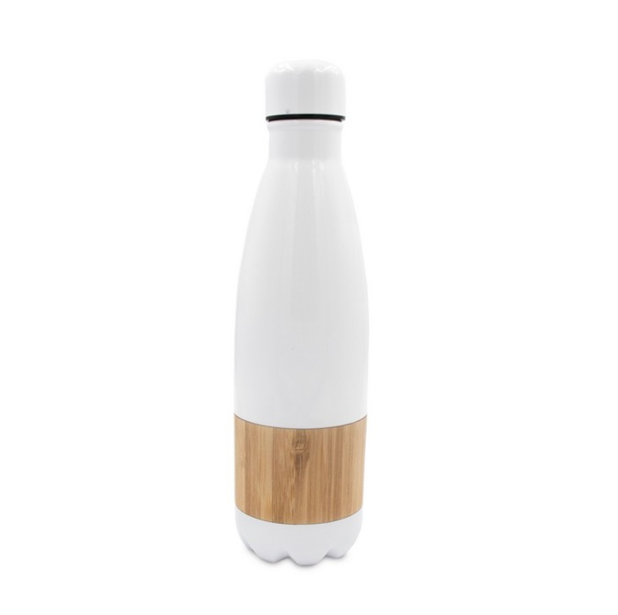 Thermo bottle 500 ml with bamboo detail 
