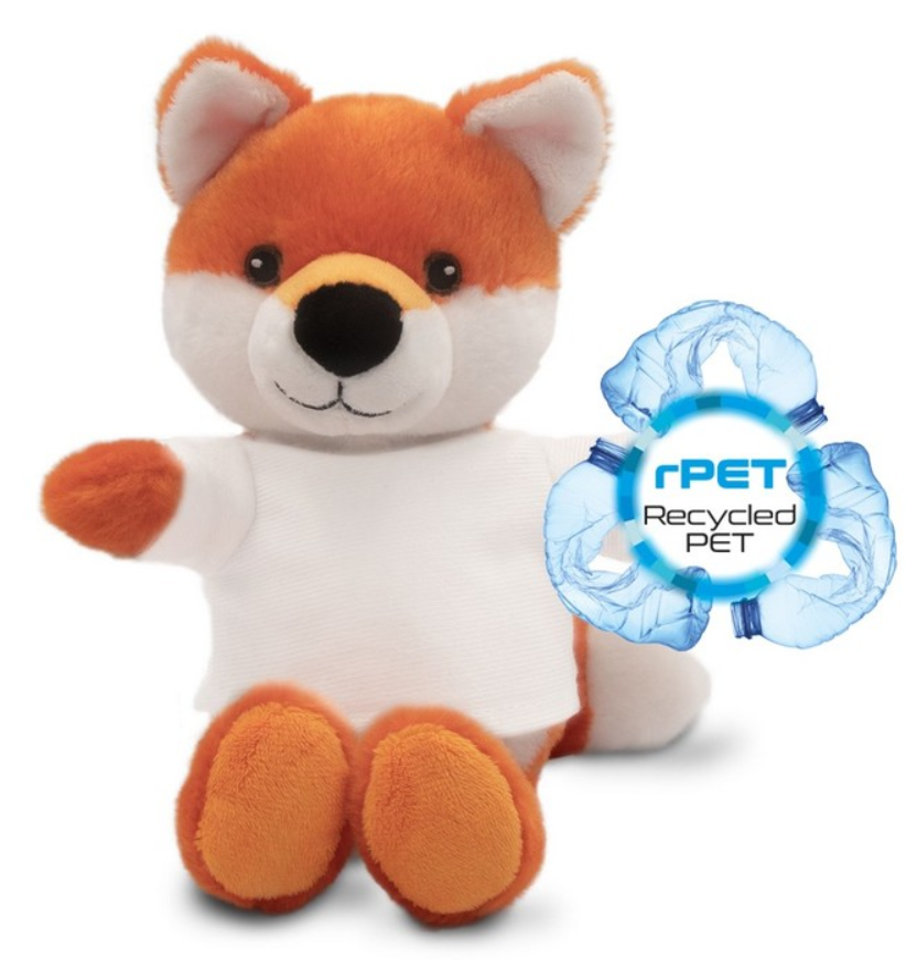 RPET plush fox "Sneeky" with logo