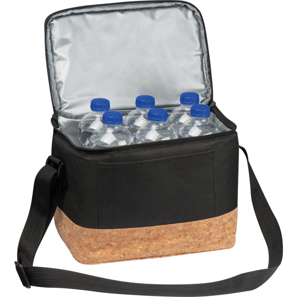 Polyester cooler bag with cork bottom