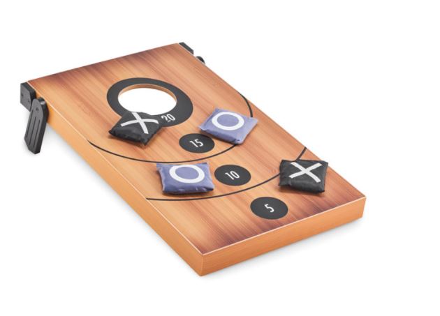 Spēle "Cornhole" un "Tic-Tac-Toe" 2-in-1, ar logo