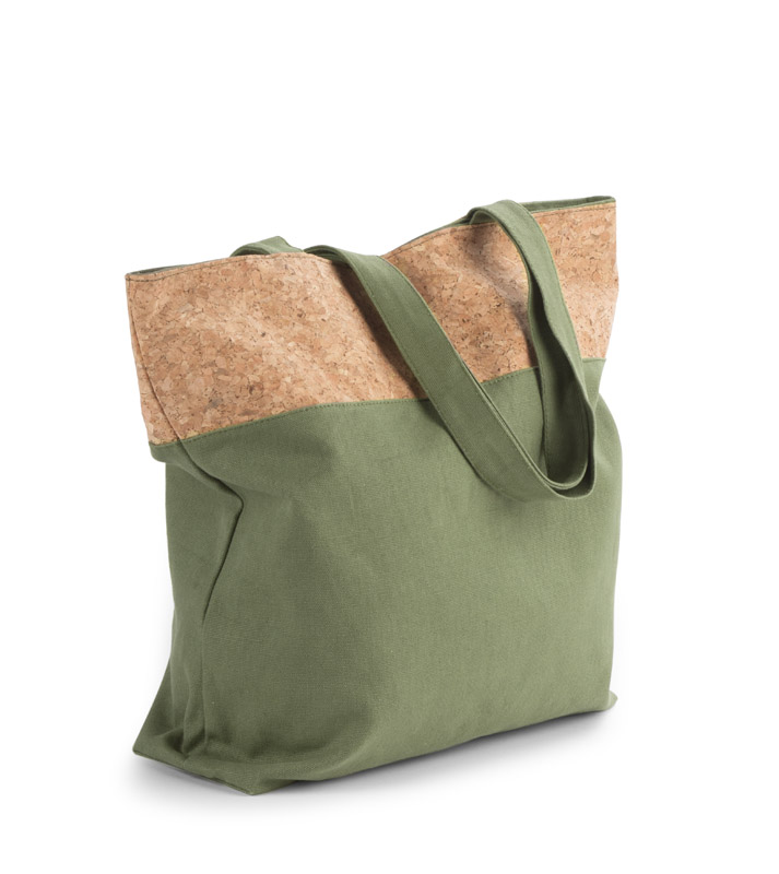 Stylish cotton bag with cork- Korkki