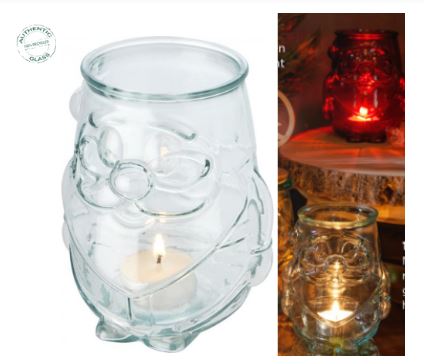 Recycled glass tealight holder