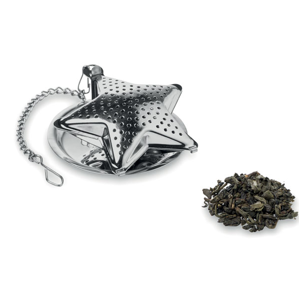 Tējas sietiņš "Zvaigznīte" ar paliktnīti un gravējumu