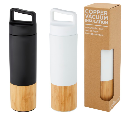 540 ml copper vacuum insulated stainless steel bottle with bamboo